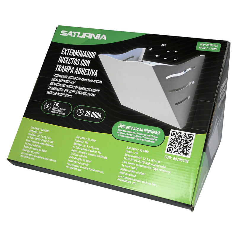 Exterminador insectos trampa adhesiva 7 watt