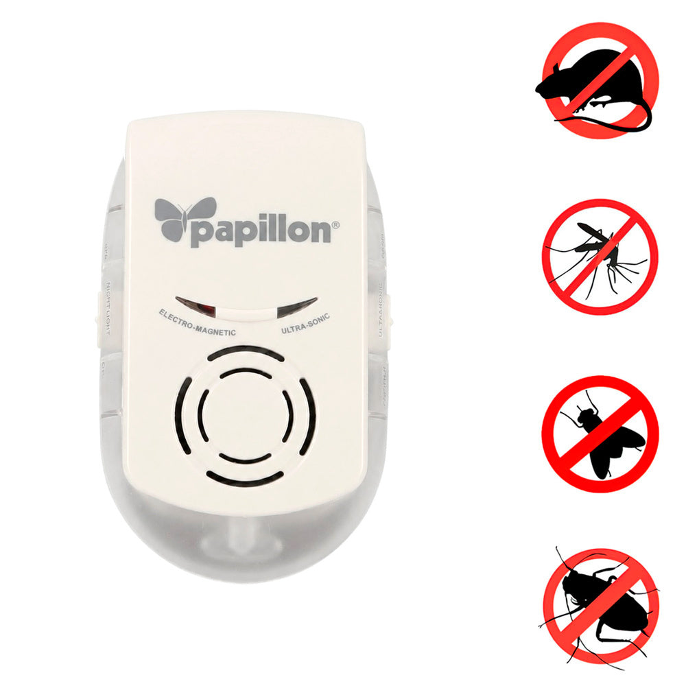 Ultrasonic and electromagnetic repellent for mice and insects