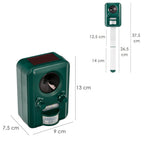 Solar/USB ultrasonic animal repeller. Repels rodents, mice, cats, dogs, birds, etc.