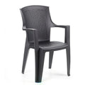 Resin rattan chair. High back anthracite. Eden