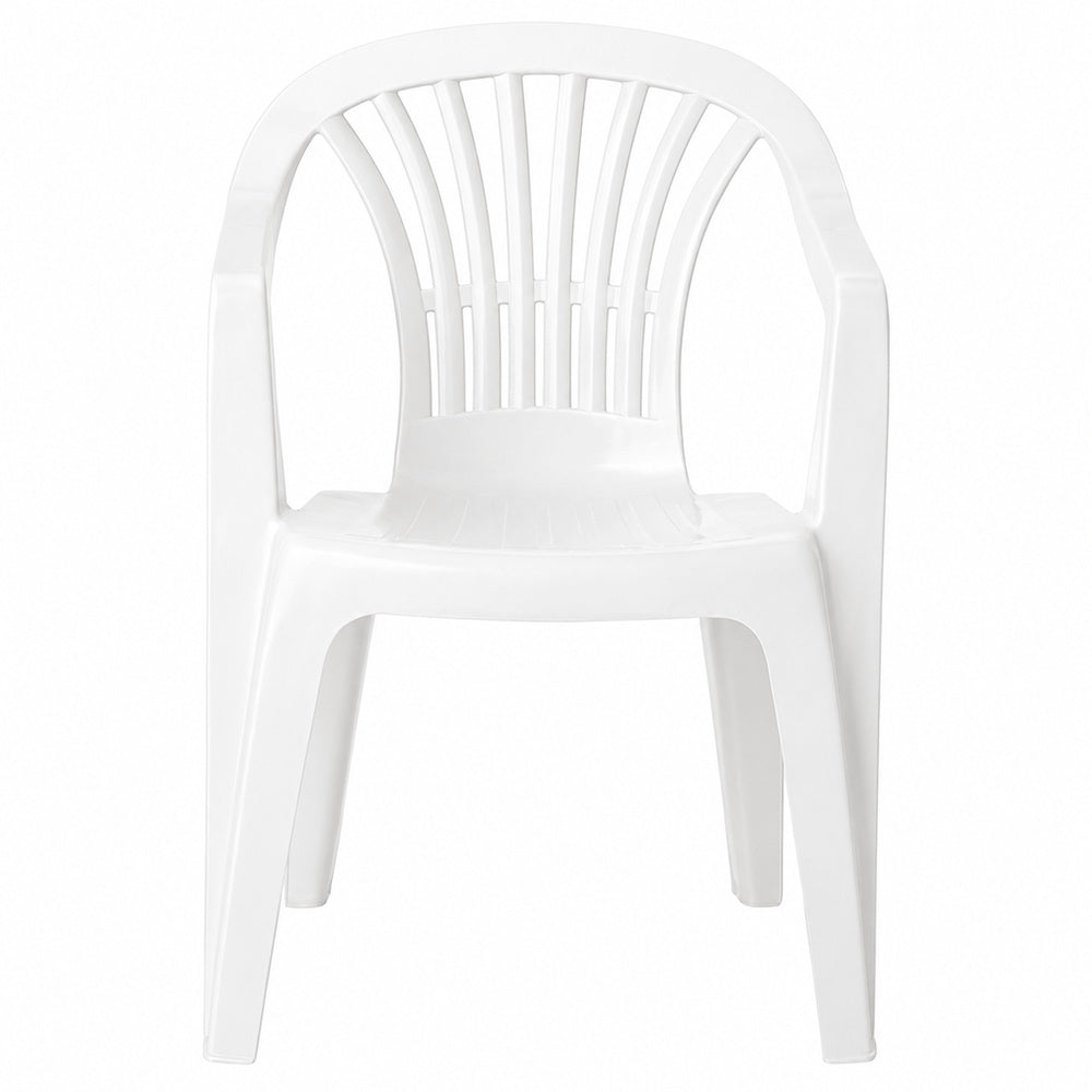 Silla respaldo bajo resina monobloc, color blanco, modelo  lyra