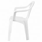 Silla respaldo bajo resina monobloc, color blanco, modelo  lyra