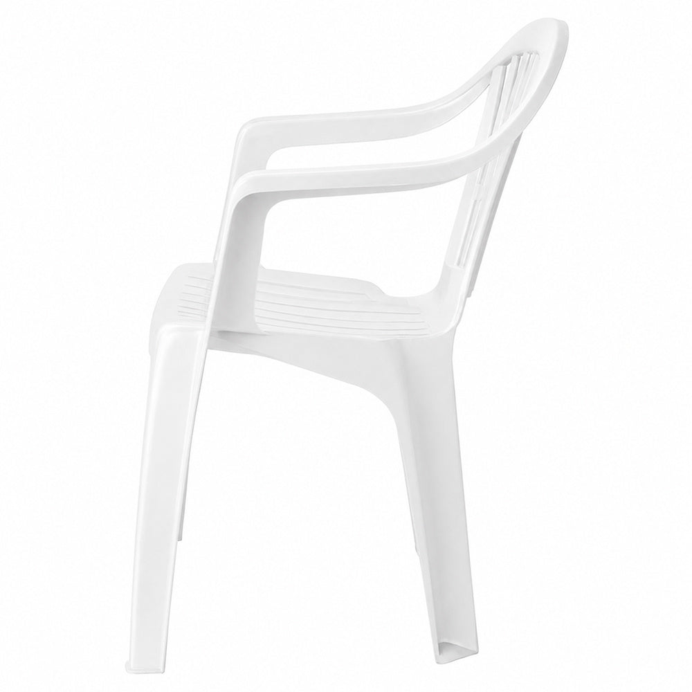 Silla respaldo bajo resina monobloc, color blanco, modelo  lyra