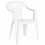 Silla respaldo bajo resina monobloc, color blanco, modelo  lyra
