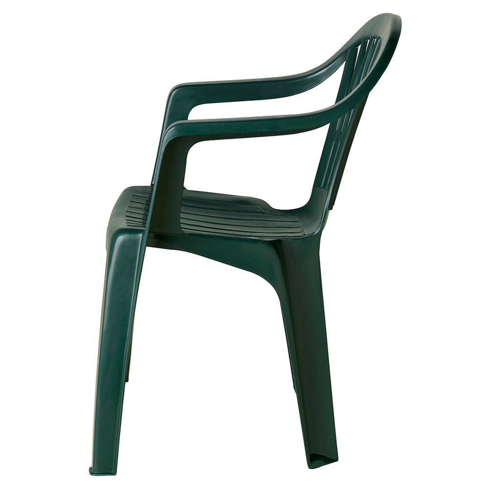 Silla respaldo bajo resina monobloc, color verde, modelo  lyra