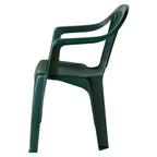 Silla respaldo bajo resina monobloc, color verde, modelo  lyra