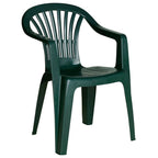 Silla respaldo bajo resina monobloc, color verde, modelo  lyra