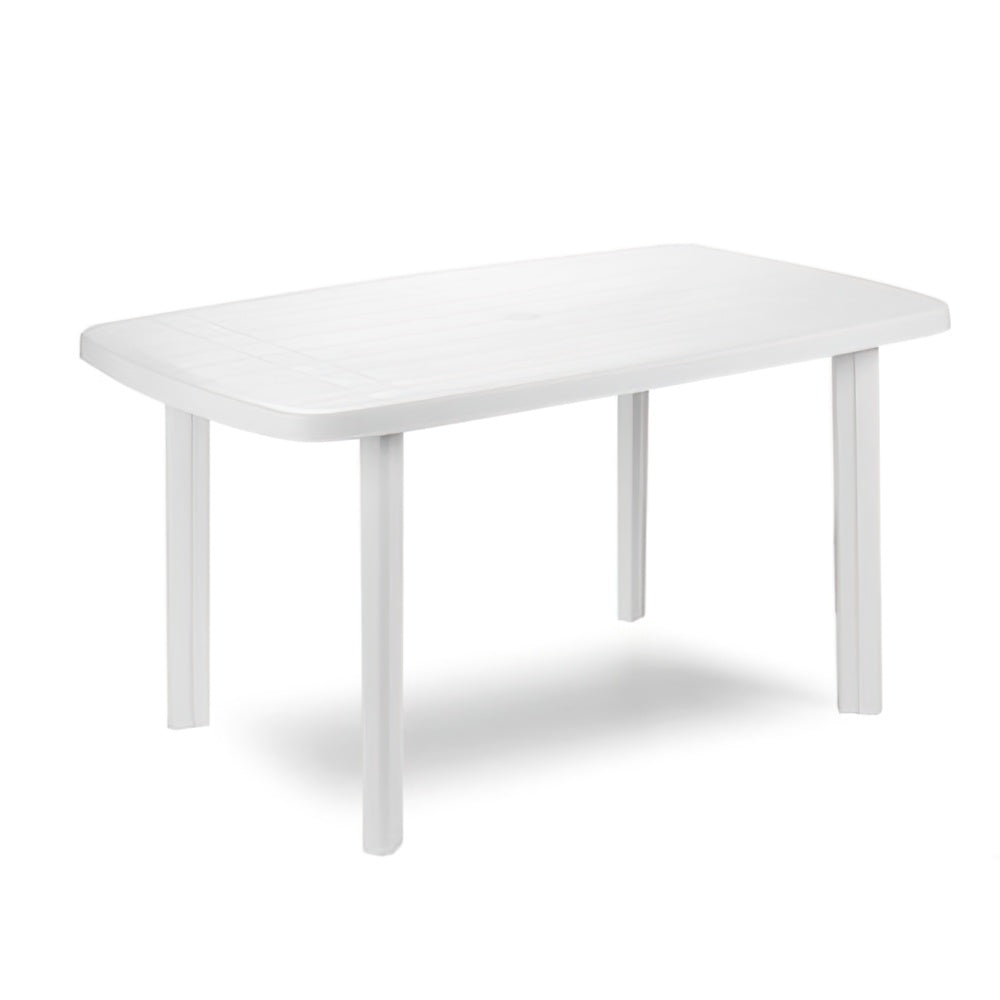 White resin table 140x90 cm