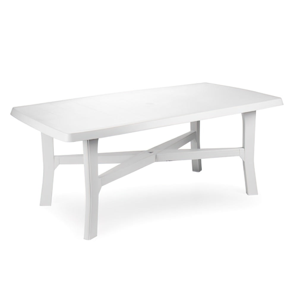 White resin table 180x100 cm