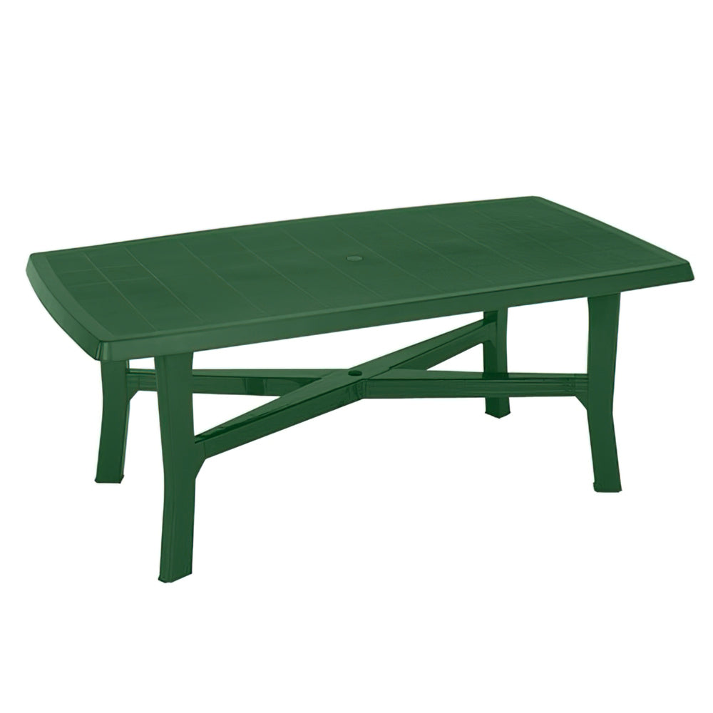 Green resin table 180x100 cm