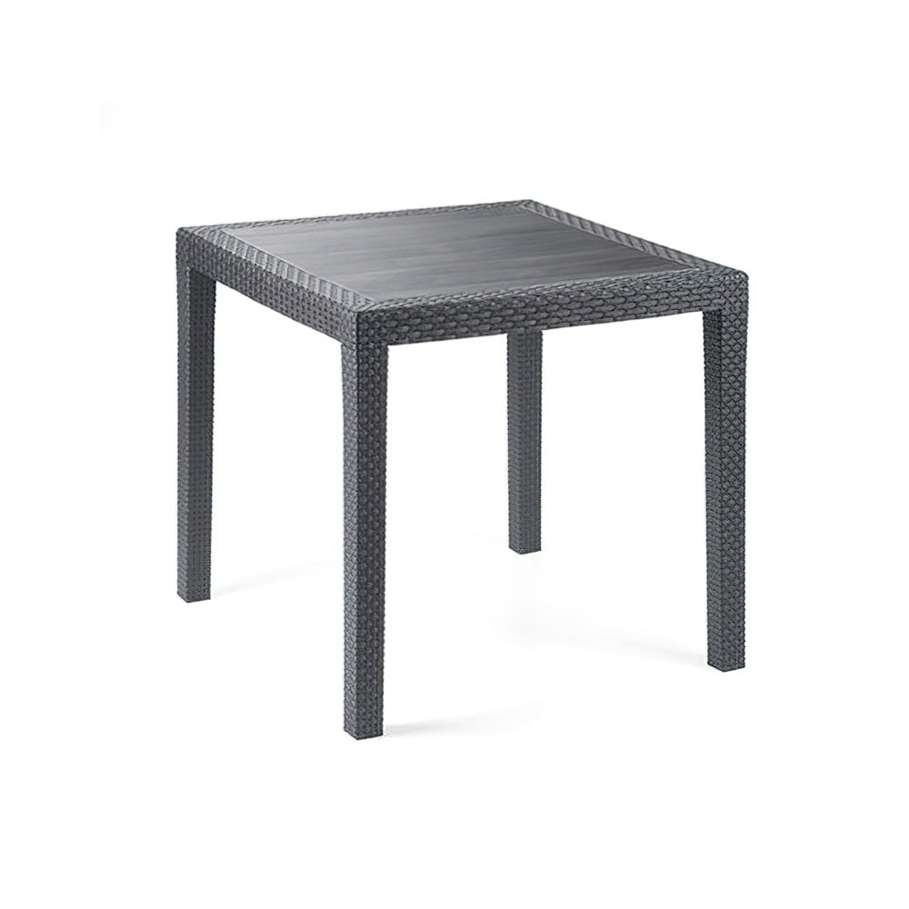 Anthracite resin rattan table king 80x80 cm