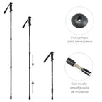 Trekking pole, extendable, 0.65-1.35 meters, black