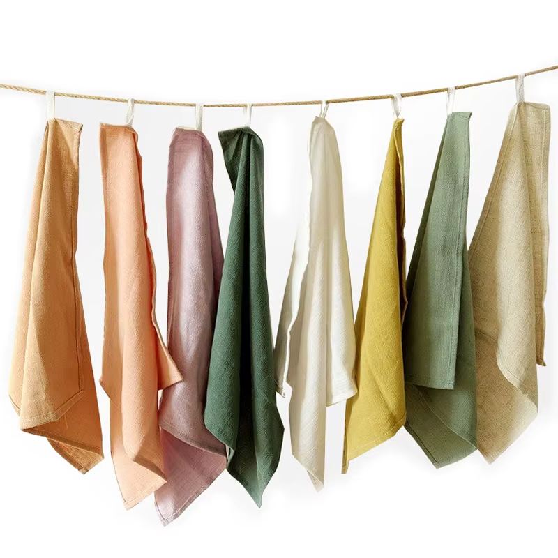Servilleta de mezcla de algodón y lino de color sólido 40x40cmServilletas