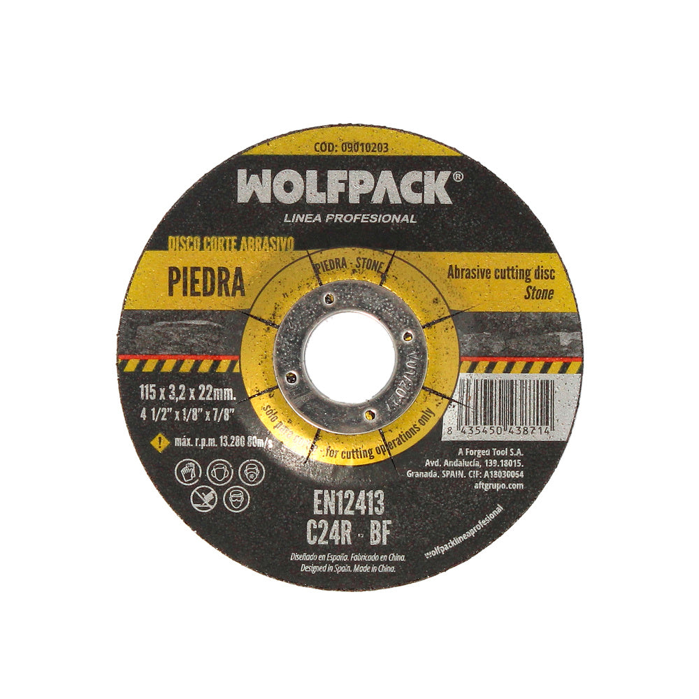 Disco corte abrasivo piedra ø 115 x ø 22 mm espesor 3,2 mm disco radial / amoladora universal con todas las amoladoras.