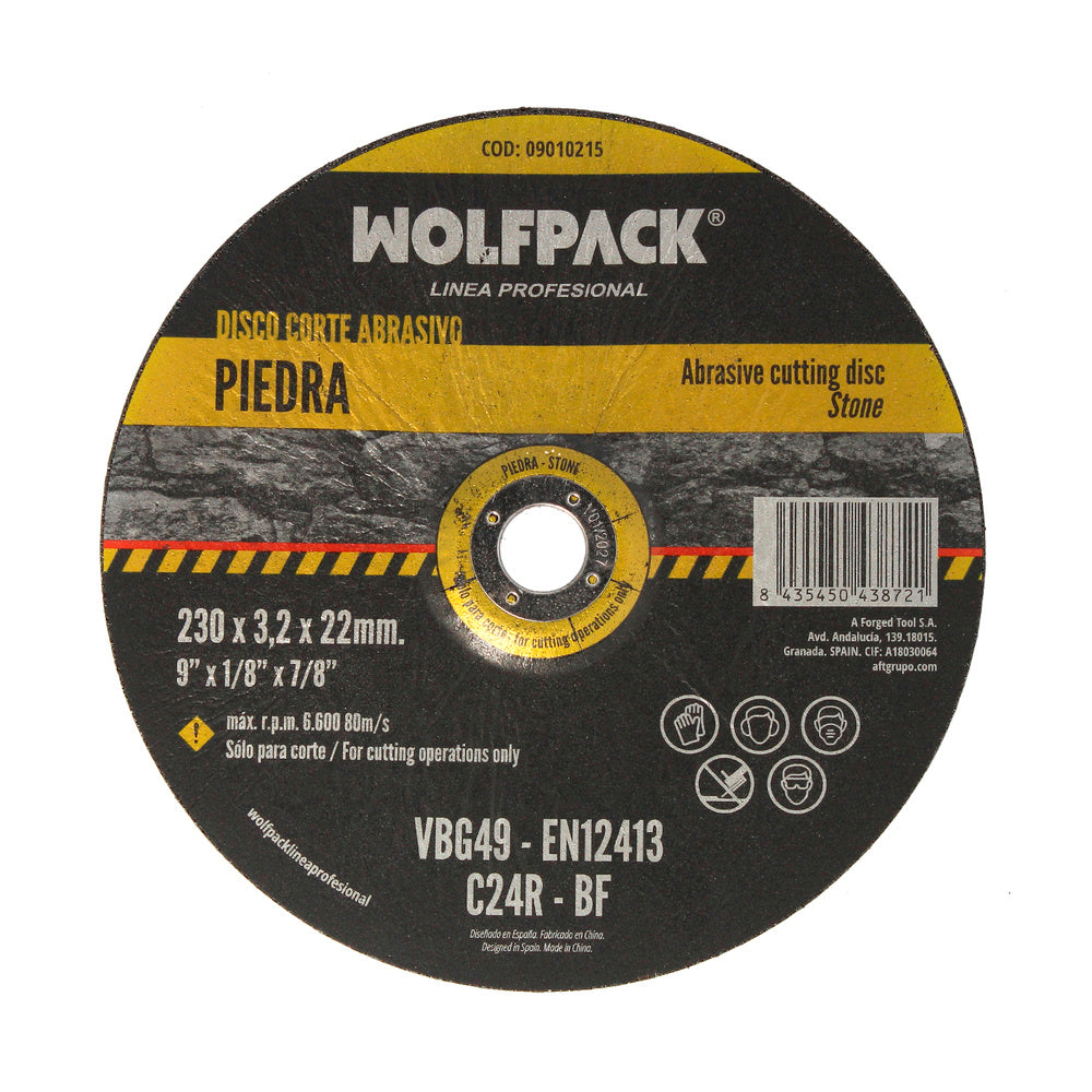 Disco corte abrasivo piedra ø 230 x ø 22 mm espesor 3,2 mm disco radial / amoladora universal con todas las amoladoras.
