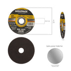 Abrasive cutting disc for stainless steel, 115 mm diameter x 22.2 mm bore, 1.0 mm thickness, radial disc / universal grinder