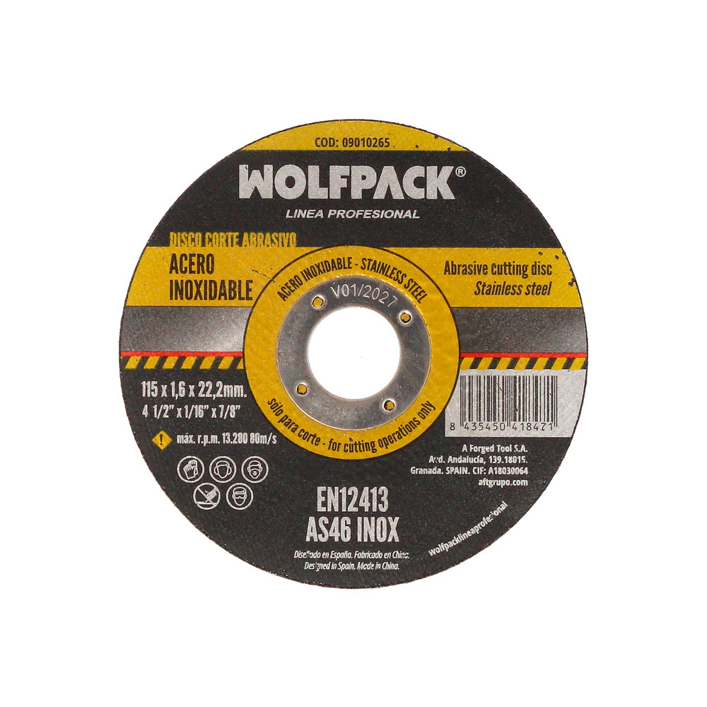 Disco corte abrasivo acero inoxidable plus ø 115x ø 22,2 mm espesor 1,6 mm disco radial / amoladora universal