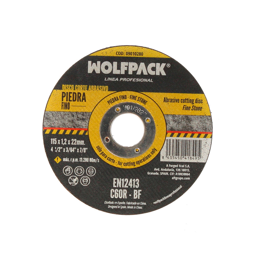 Disco corte abrasivo piedra fino ø 115 x ø 22 mm espesor 1,2 mm disco radial / amoladora universal con todas las amoladoras.