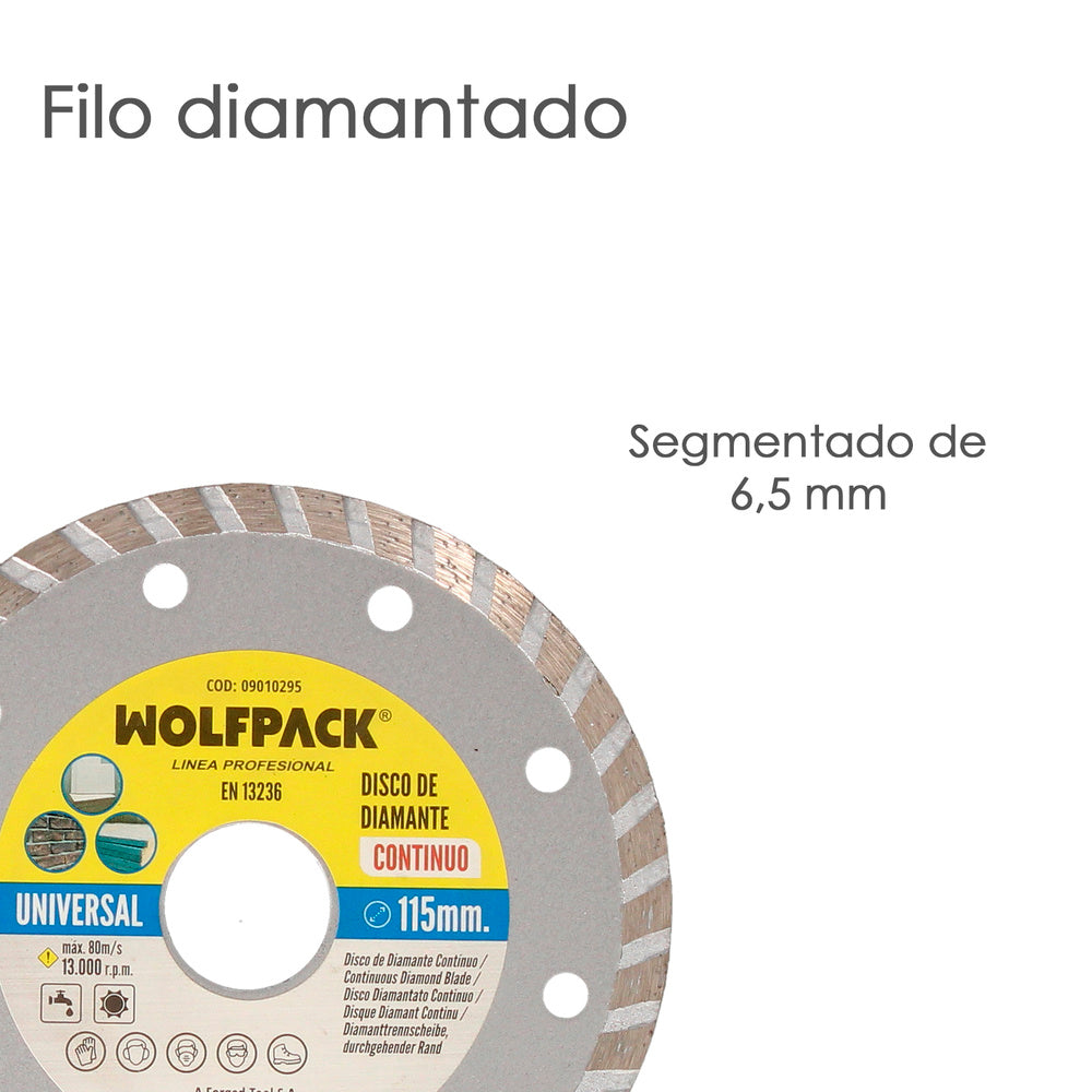 Disco diamante 115 mm general obra continuo