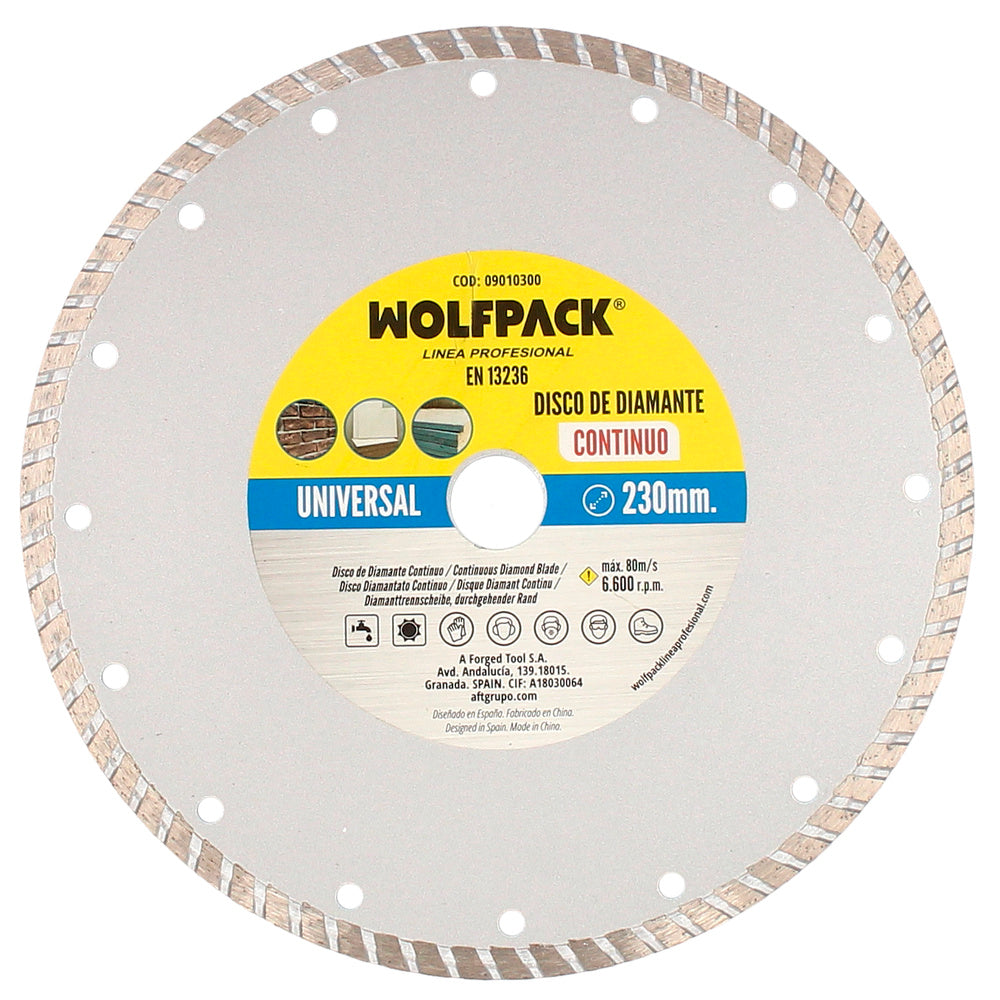 Disco diamante 230 mm general obra continuo