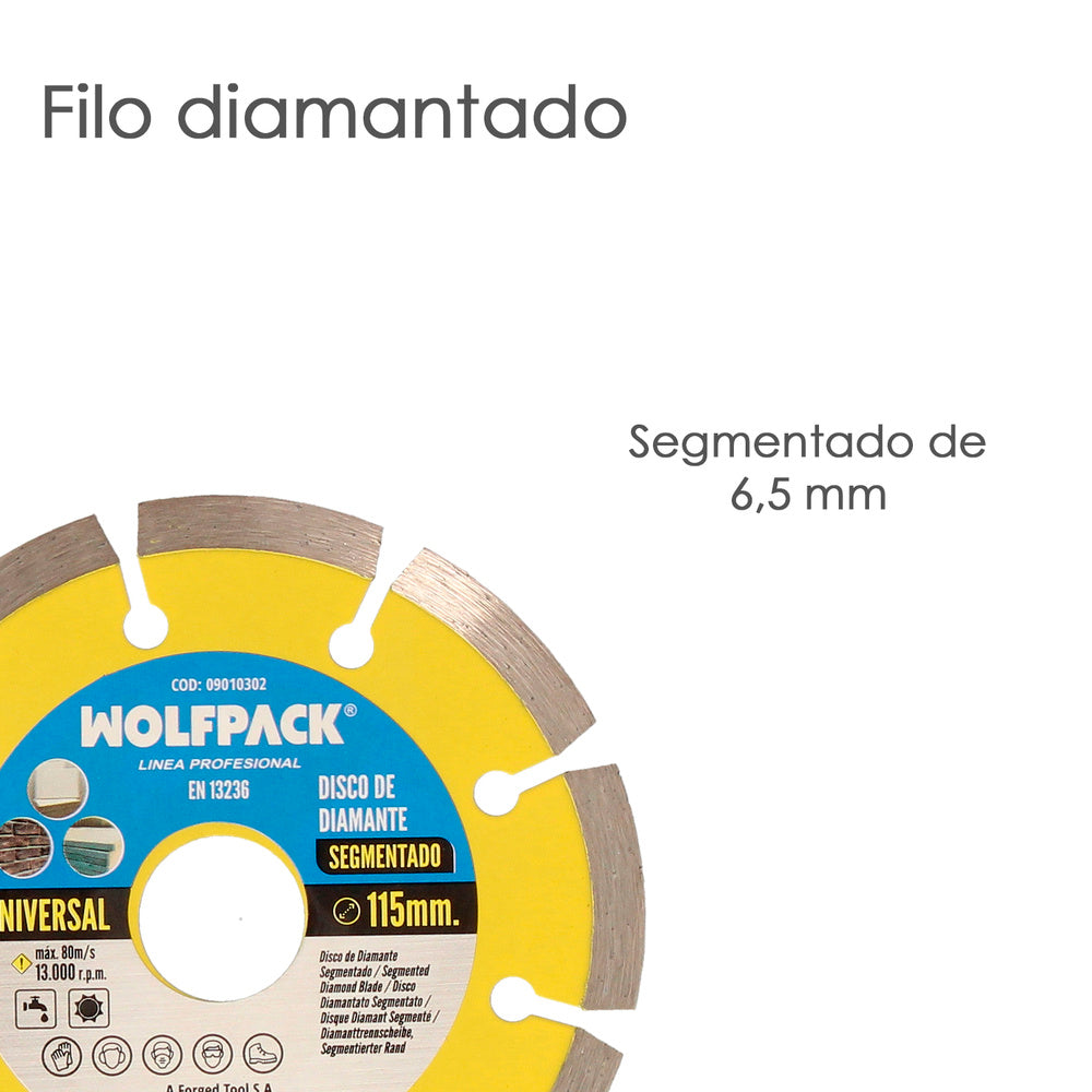 Disco diamante 115 mm general obra segmentado sinterizado