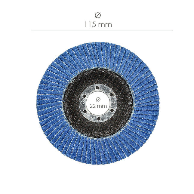 Disco laminas lija circonio inox - plus 115x22 mm. grano 40