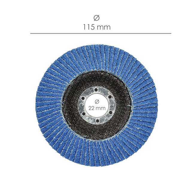 Disco laminas lija circonio inox - plus 115x22 mm. grano 60