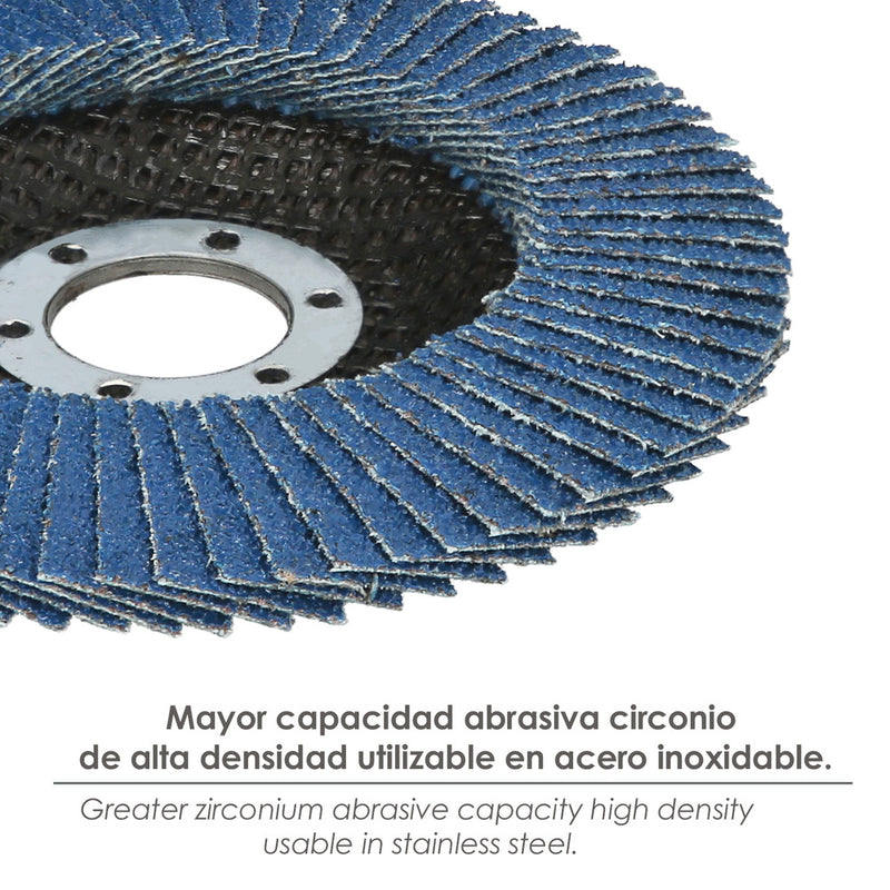 Disco laminas lija circonio inox - plus 115x22 mm. grano 60