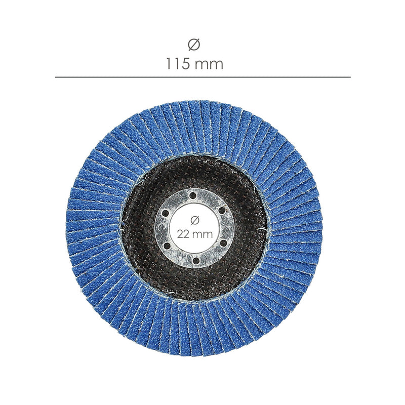 Disco lamina lija circon inox - plus 115x22 mm. grano 80