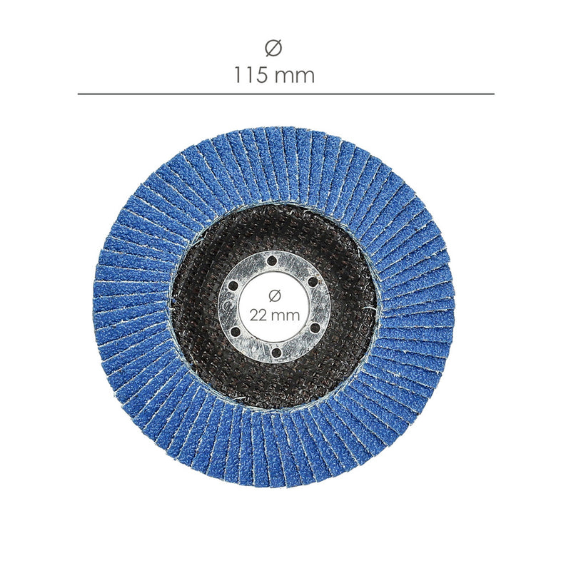 Disco laminas lija circonio inox - plus 115x22 mm. grano 120