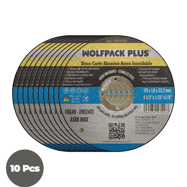 Disco corte abrasivo acero inoxidable ø 115 x 22,2 mm. espesor 1,0 mm