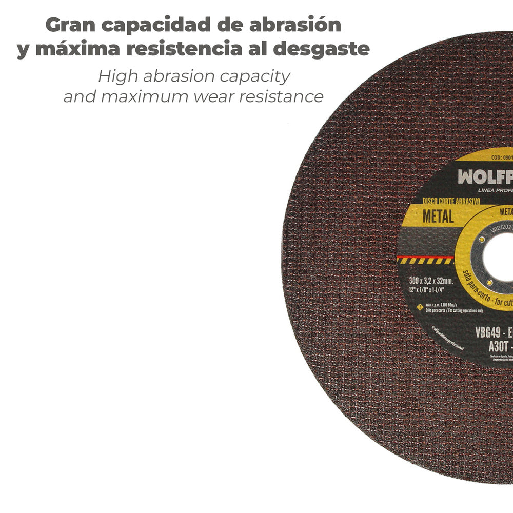 Disco corte abrasivo  metal ø 300 x ø 32 mm espesor 3,2 mm disco radial / amoladora universal con todas las amoladoras