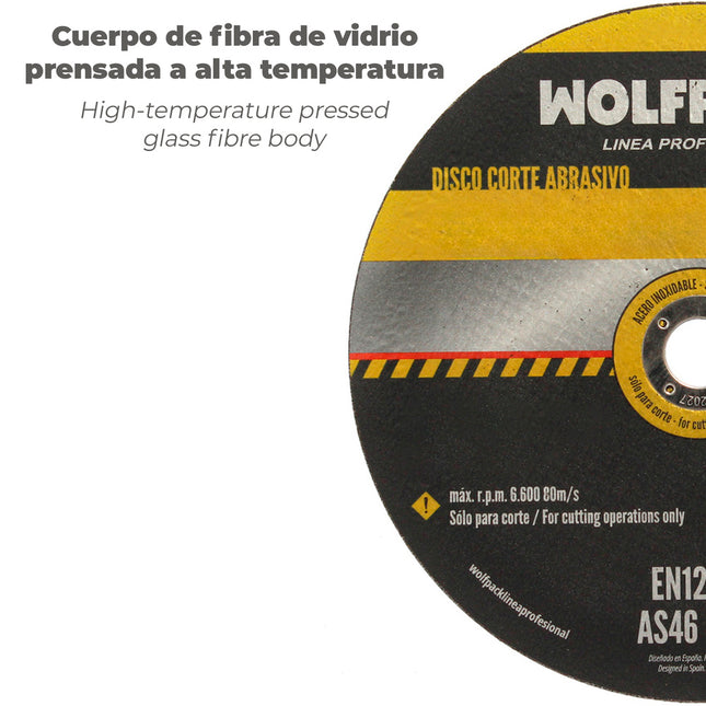 Disco repasar abrasivo ø 230 x ø 22 mm. espesor 6,4 mm. disco radial / amoladora universal compatible con todas las amoladoras