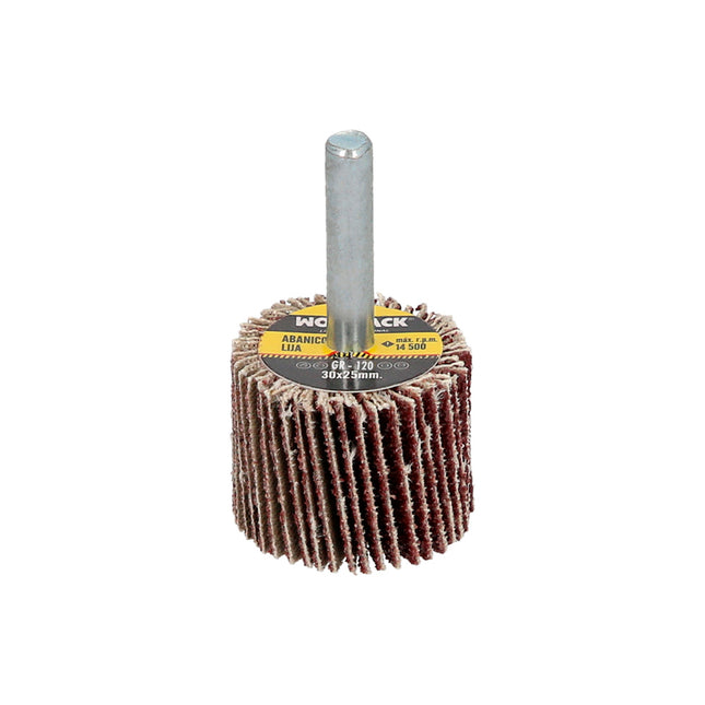 Abanico lija grano 120 medida ø 30 x 25 mm. disco abrasivo laminas, ruedas mil hojas, ruedas abrasivas,lijado,desbaste,pulir