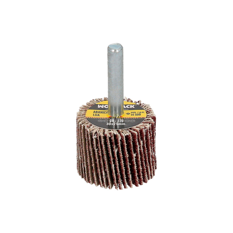 Abanico lija grano 120 medida ø 30 x 25 mm. disco abrasivo laminas, ruedas mil hojas, ruedas abrasivas,lijado,desbaste,pulir