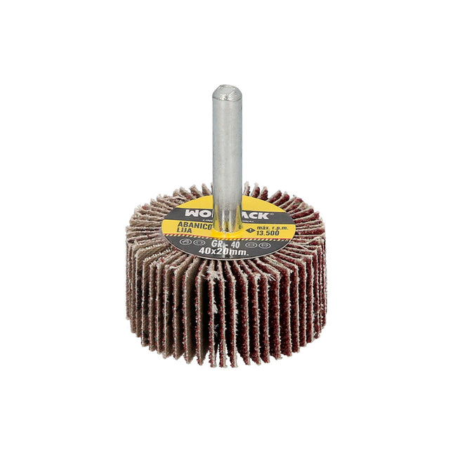 Abanico lija grano 40 medida ø 40 x 20 mm. disco abrasivo laminas, ruedas mil hojas, ruedas abrasivas,lijado,desbaste,pulir