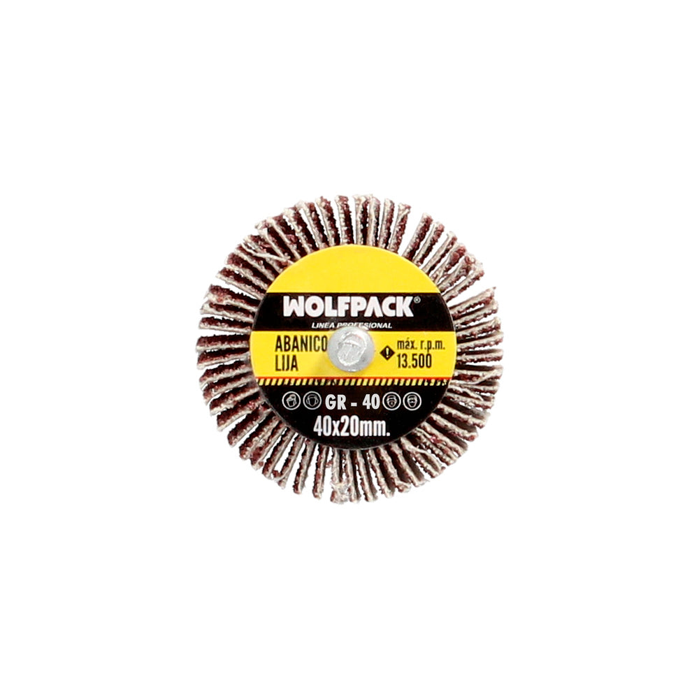 Flap disc sanding disc grain 40, size ø 40 x 20 mm, abrasive flap disc, flap wheels, abrasive wheels, sanding, grinding, polishing