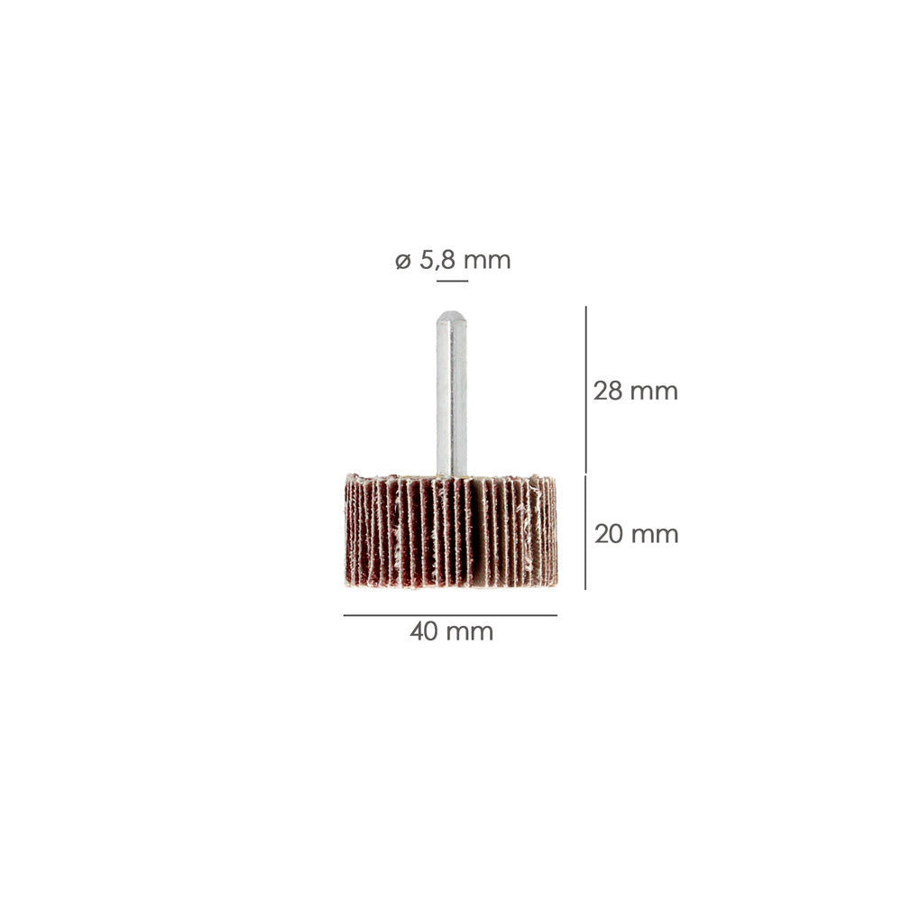 Flap sander grit 80 size ø 40 x 20 mm abrasive flap disc, flap wheels, abrasive wheels, sanding, grinding, polishing