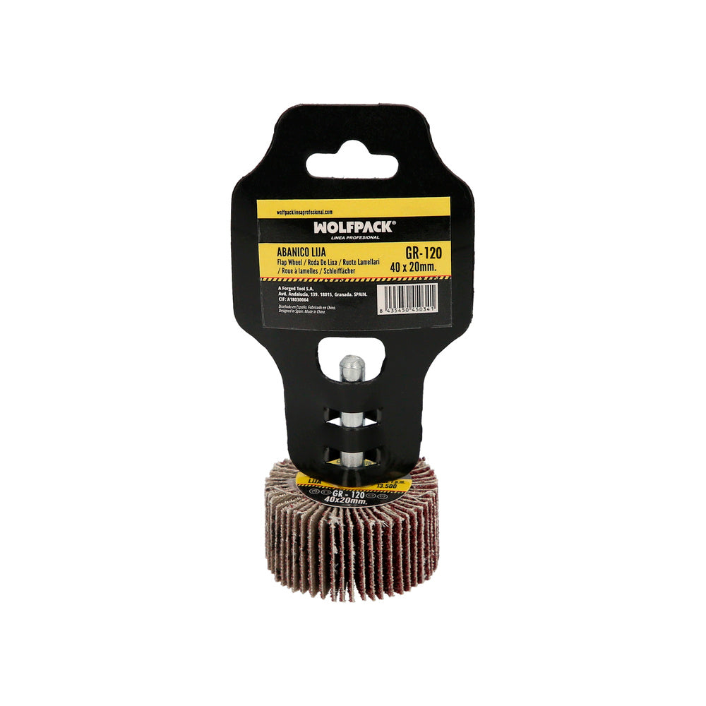 Abanico lija grano 120 medida ø 40 x 20 mm disco abrasivo laminas, ruedas mil hojas, ruedas abrasivas,lijado,desbaste,pulir