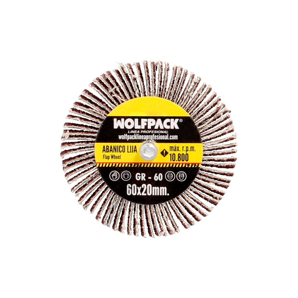 Flap sanding disc, 60 grit, size ø 60 x 20 mm, abrasive flap disc, flap wheels, abrasive wheels, sanding, grinding, polishing