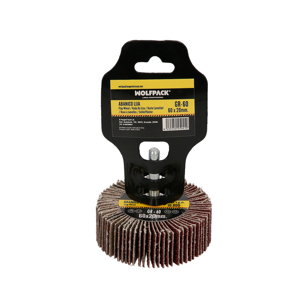 Flap sanding disc, 60 grit, size ø 60 x 20 mm, abrasive flap disc, flap wheels, abrasive wheels, sanding, grinding, polishing