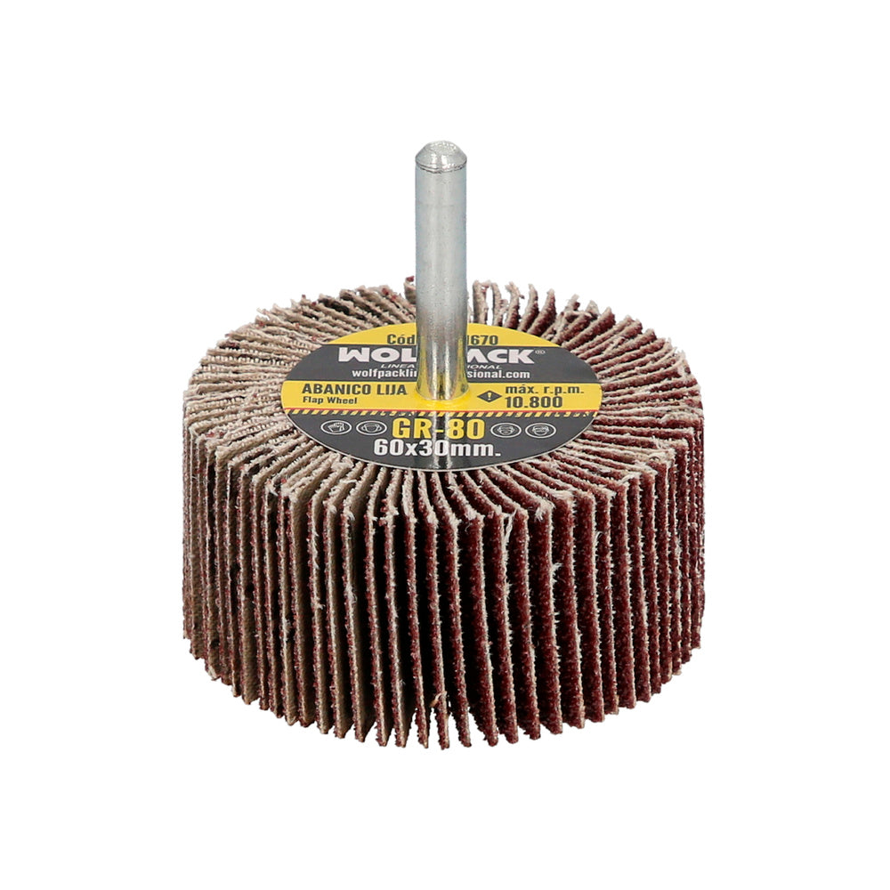 Flap sander, 80 grit, 60 x 30 mm, abrasive flap disc, flap wheels, abrasive wheels, sanding, grinding, polishing