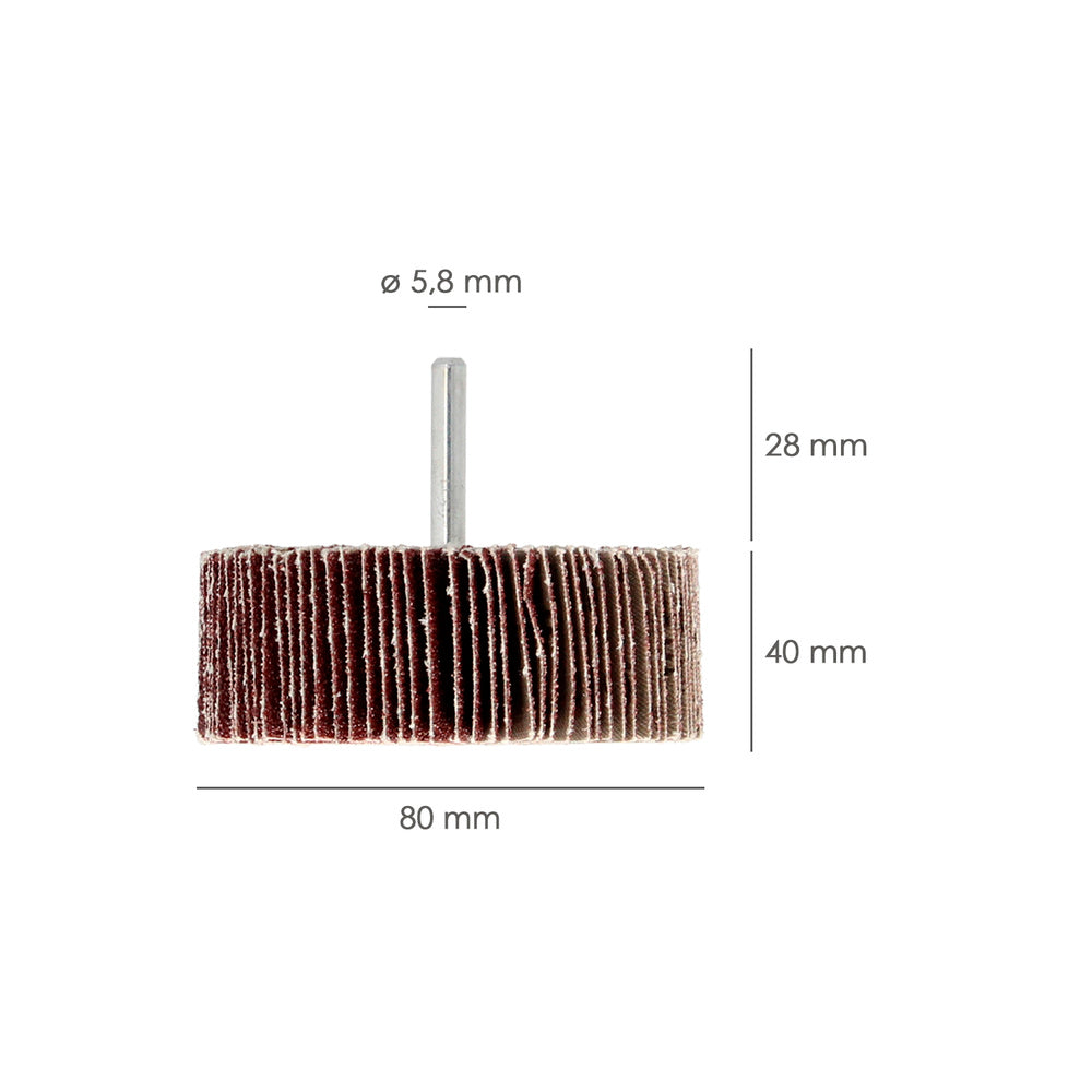 Flap disc sandpaper grit 40 size ø 80 x 40 mm abrasive disc, sanding, grinding, polishing