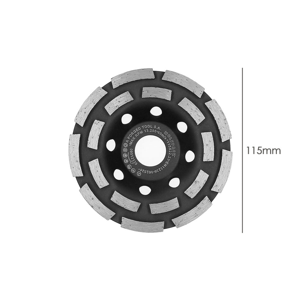 Diamond grinding disc ø 115 mm double row segmented