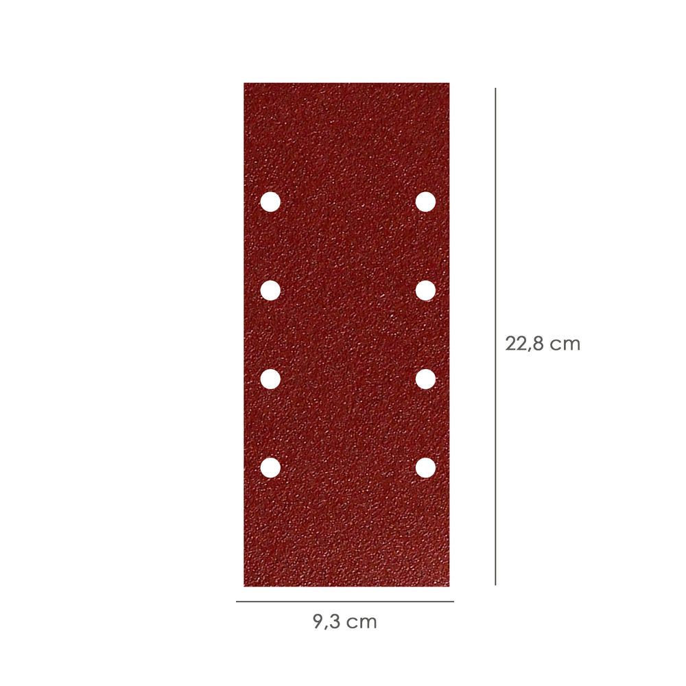 Lija recambio con velcro 93x228 mm con agujeros grano  40 (10 piezas)