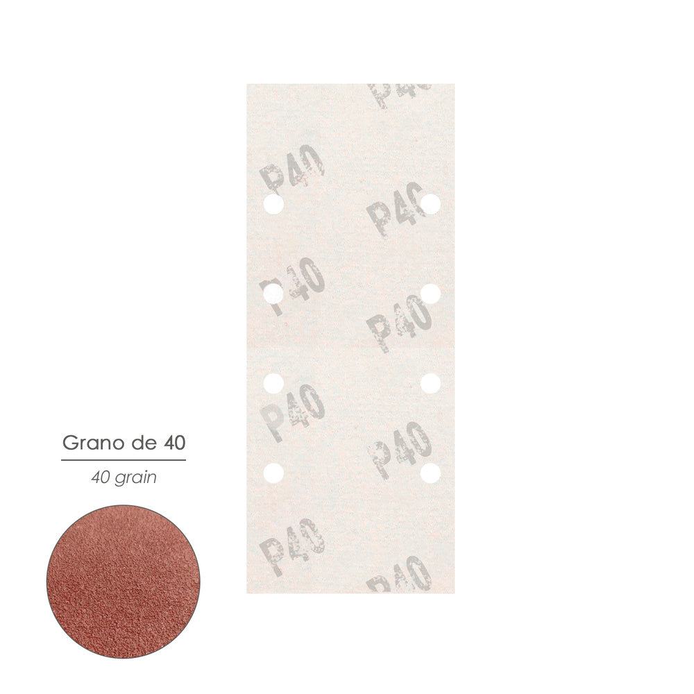 Lija recambio con velcro 93x228 mm con agujeros grano  40 (10 piezas)