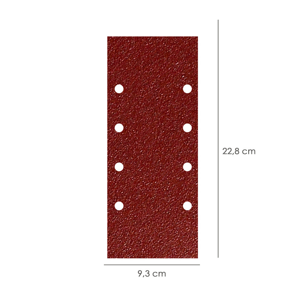 Lija recambio con velcro 93x228 mm con agujeros grano  80 (10 piezas)