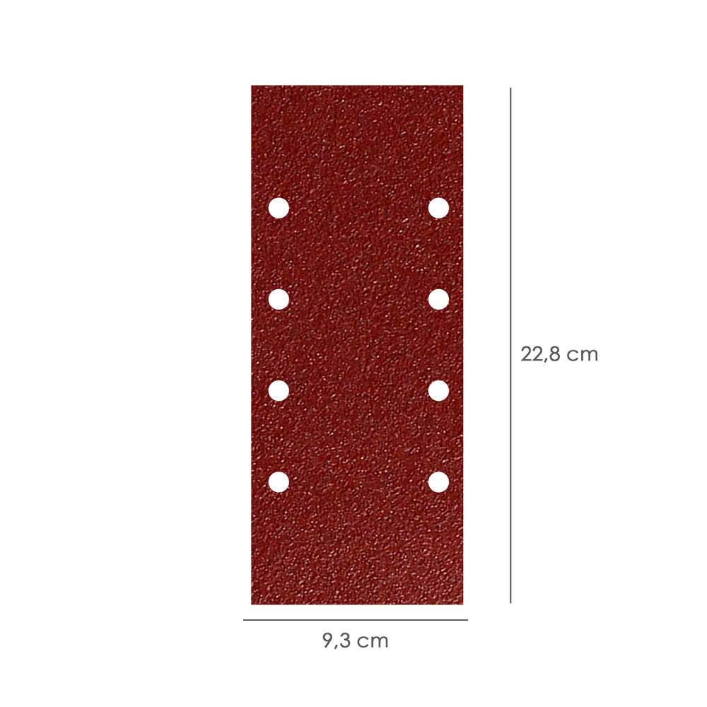 Lija recambio con velcro 93x228 mm con agujeros grano  120 (10 piezas)