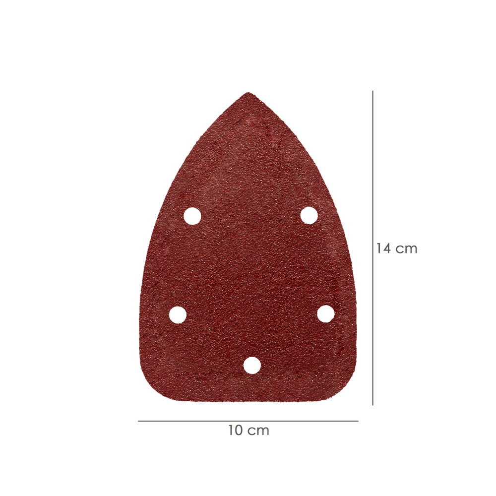 Lija recambio velcro delta  140x100 mm con agujeros grano  80 (10 piezas)