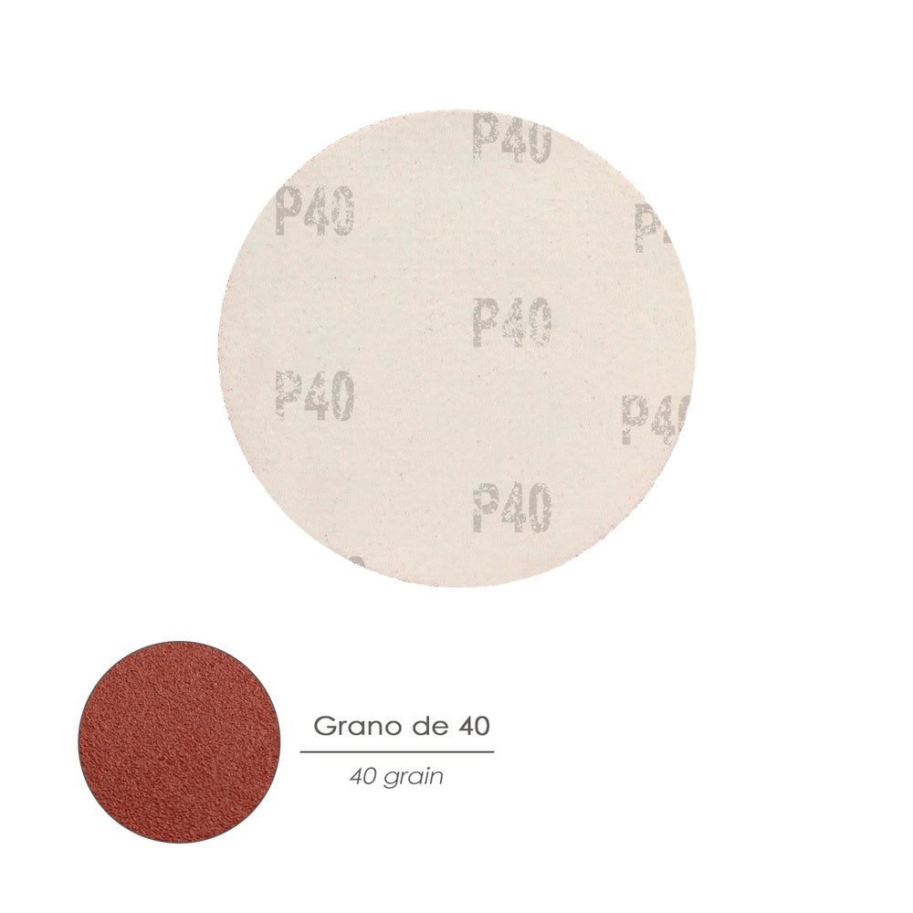 Lija recambio velcro para amoladora ø 115 mm grano  40 (10 piezas)